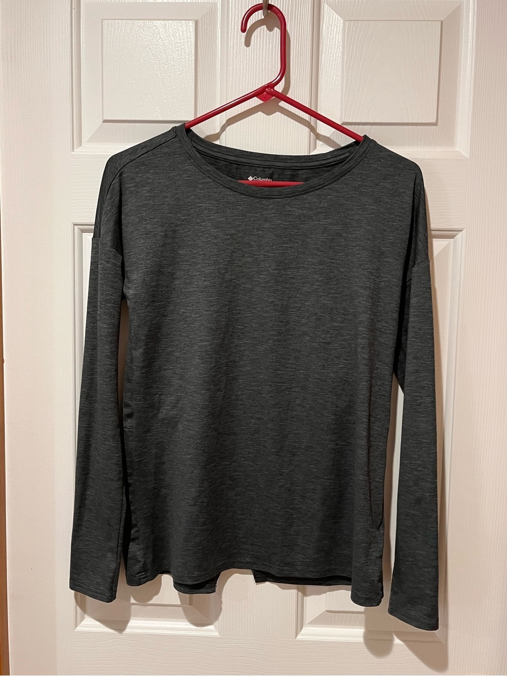Columbia Dri Fit Long Sleeve Split Back Gray Top Size XS